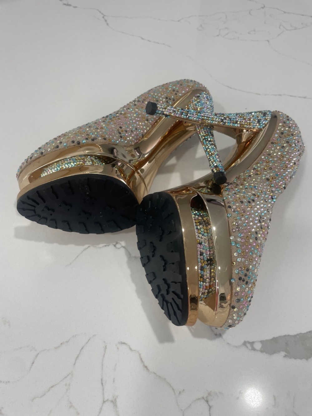 Gianmarco Lorenzi Women's Glitter heels Multicolor stones sparkly - Picture 15 of 16